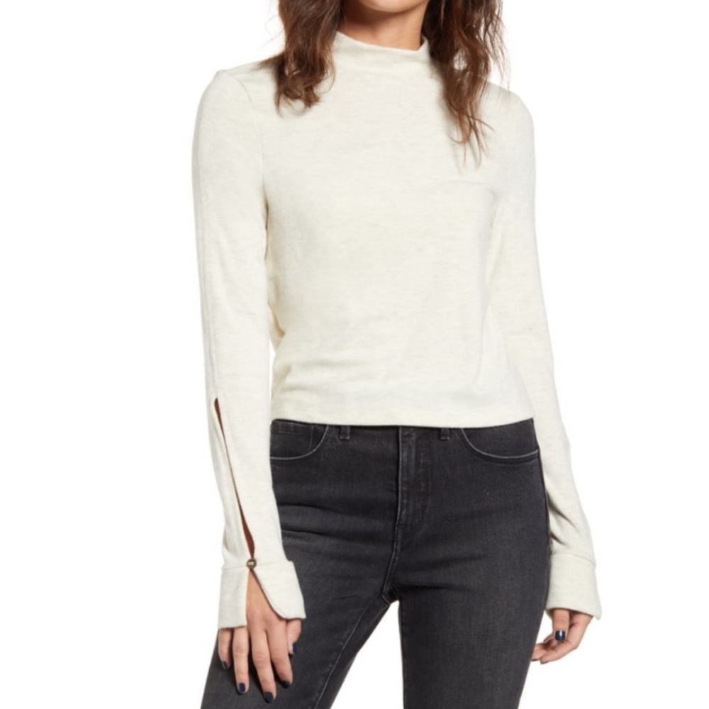 PST LOS ANGELES (By Project Social T) cream mock neck sweater size medium